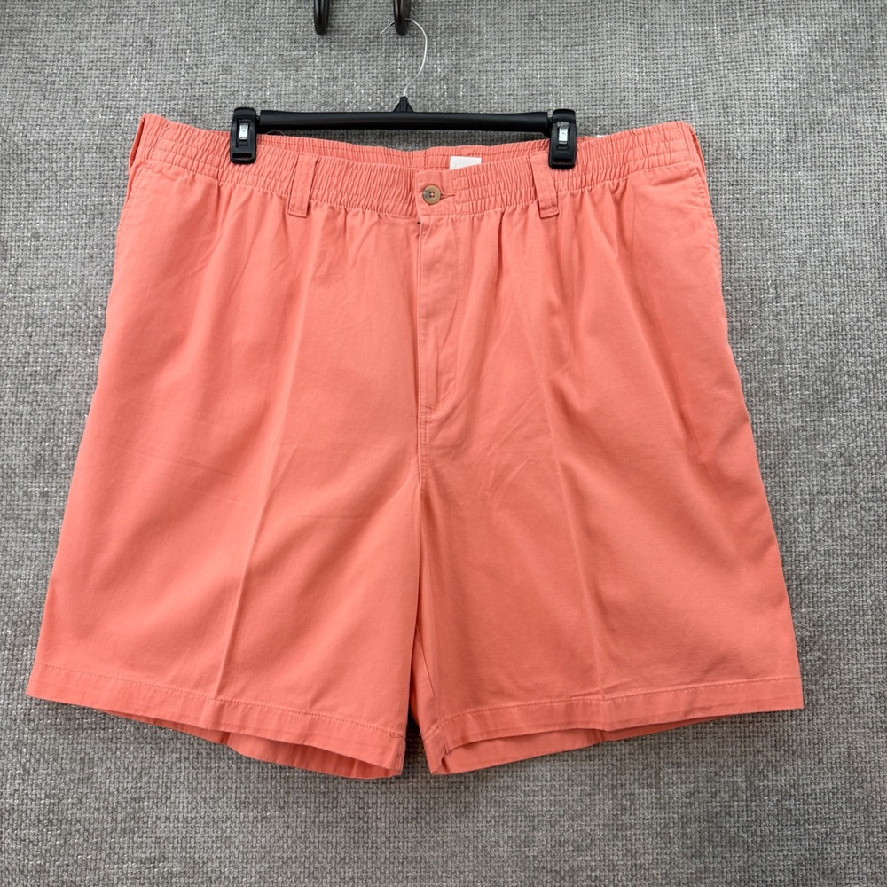 Harbor Bay Shorts Mens 2XL Coral New Loose Fit Elastic Waist 100%Cotton Pockets